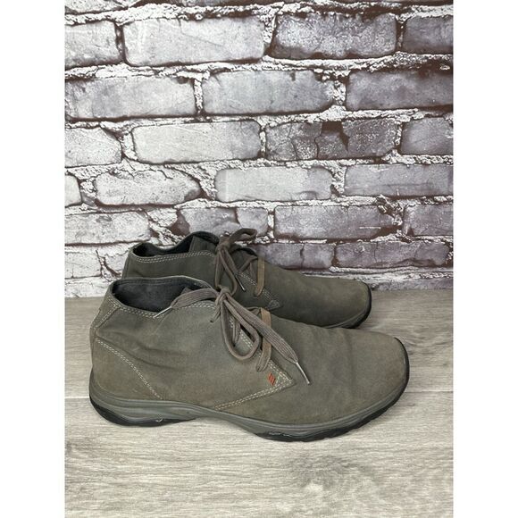 Eddie Bauer Green Brown Suede Leather Mid Lace Up Desert Boots Men 11.5M US/46EU - Picture 9 of 16